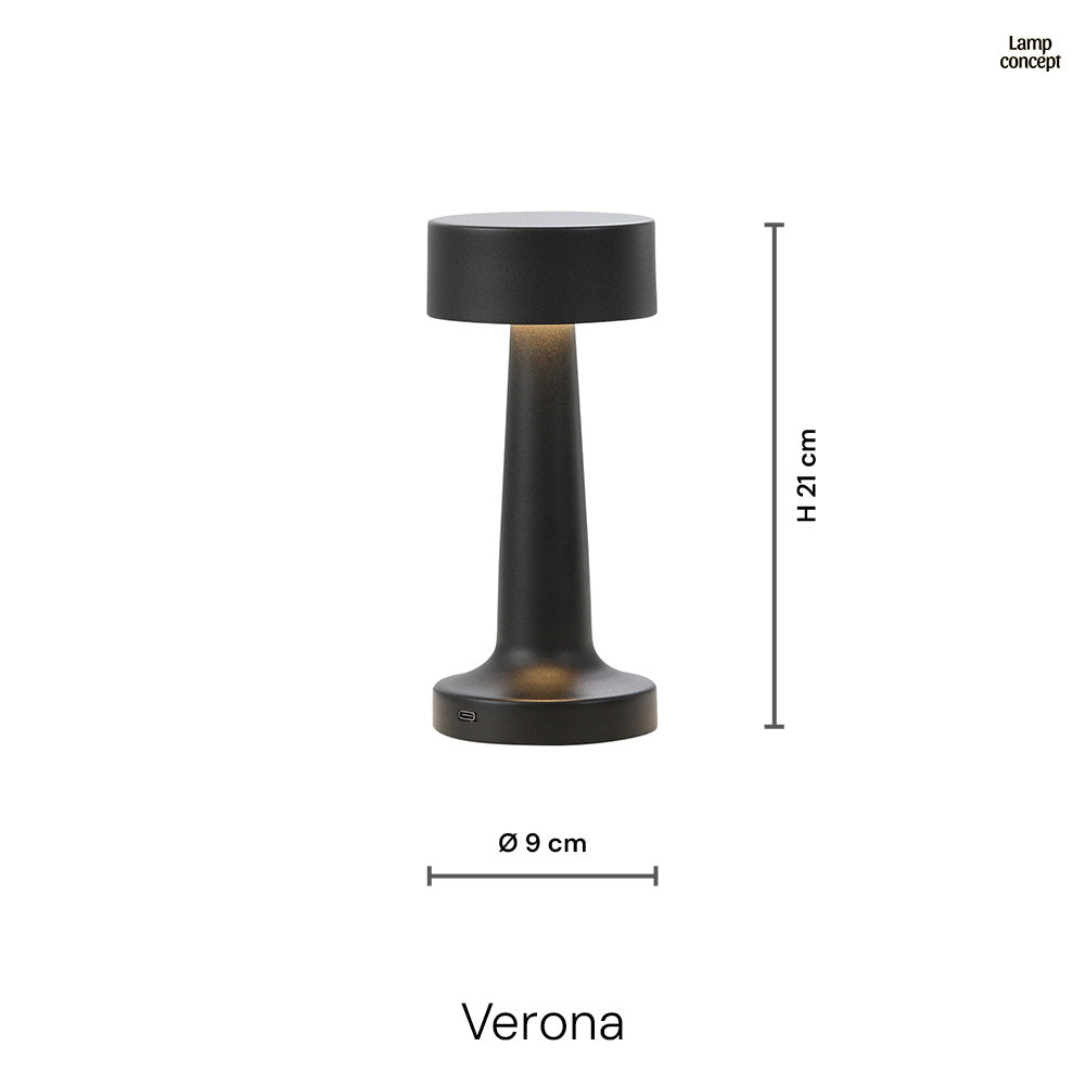Verona LED Draadloze Tafellamp Chroom
