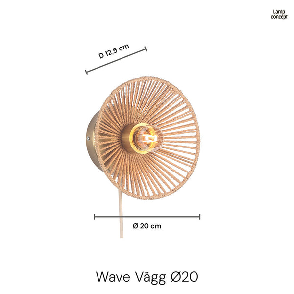 Wave Wandlamp Ø20