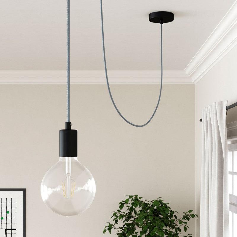 Textilkabel Blågrå-Lampconcept.se