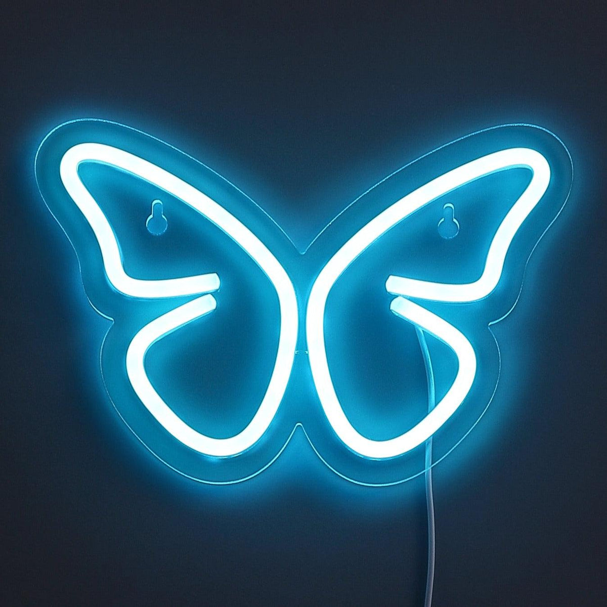 Butterfly Neon Vägglampa Ljusblå-Lampconcept.se