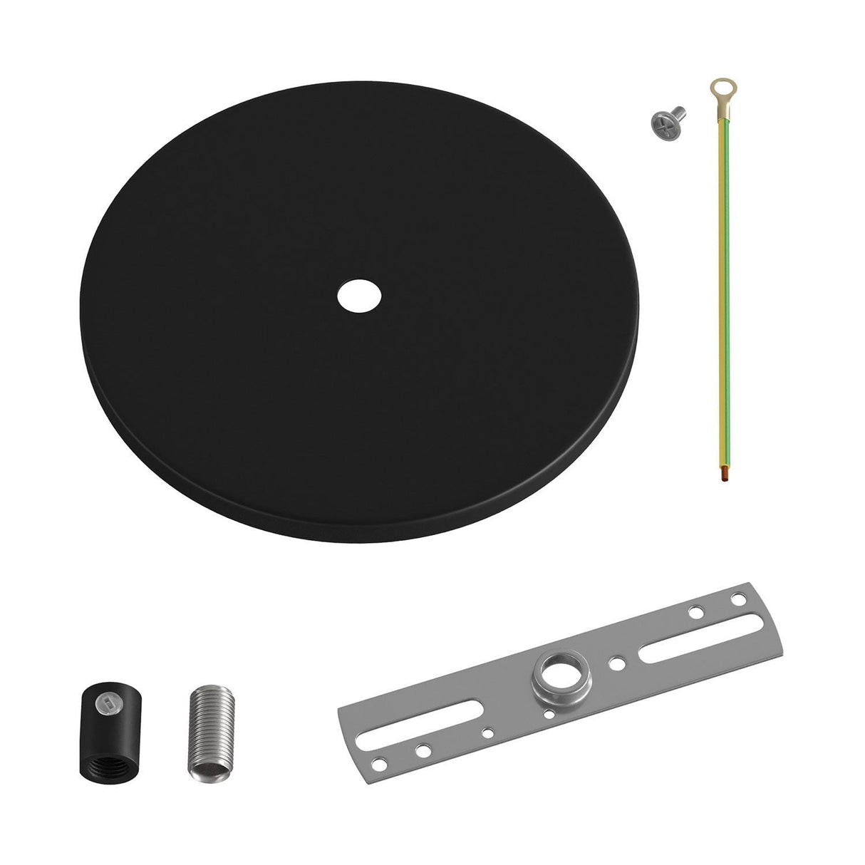 Rosett för 1 Lampa Ø12 Matt Svart Smal