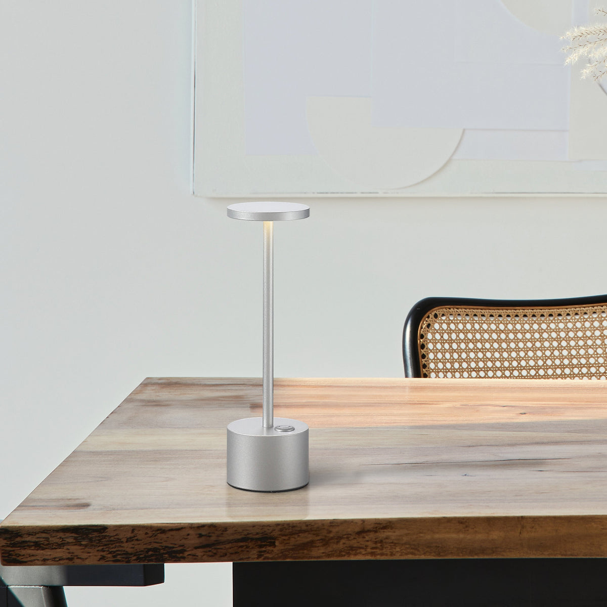 Bologna Mini LED Sladdlös Bordslampa Silver-Lampconcept.se