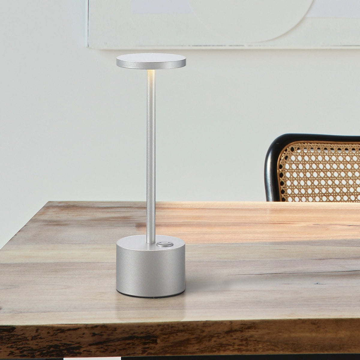 Bologna Mini LED Sladdlös Bordslampa Silver-Lampconcept.se