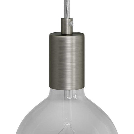 Cylinder Lamphållare Borstad Krom-Lampconcept.se