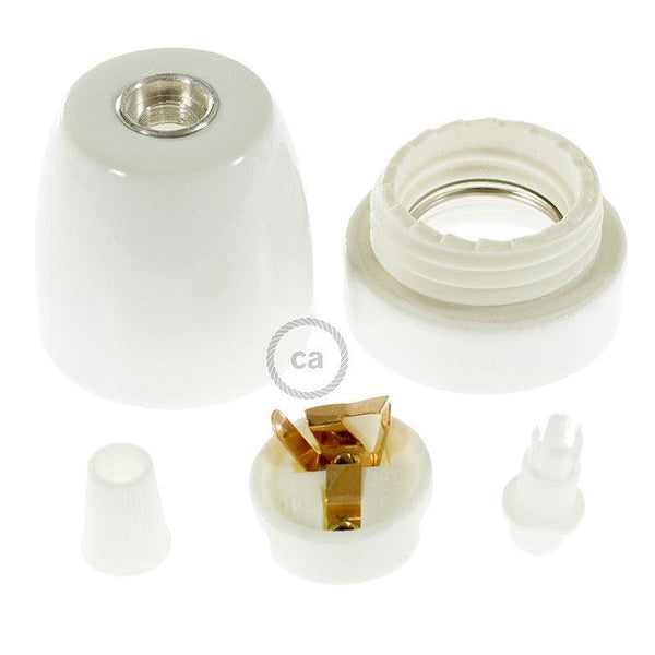 Porslin E27 Sockel Kit Vit-Lampconcept.se