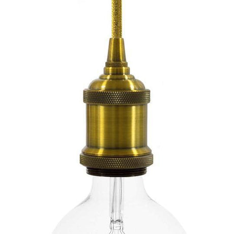 Vintage Lamphållare Borstad Mässing-Lampconcept.se