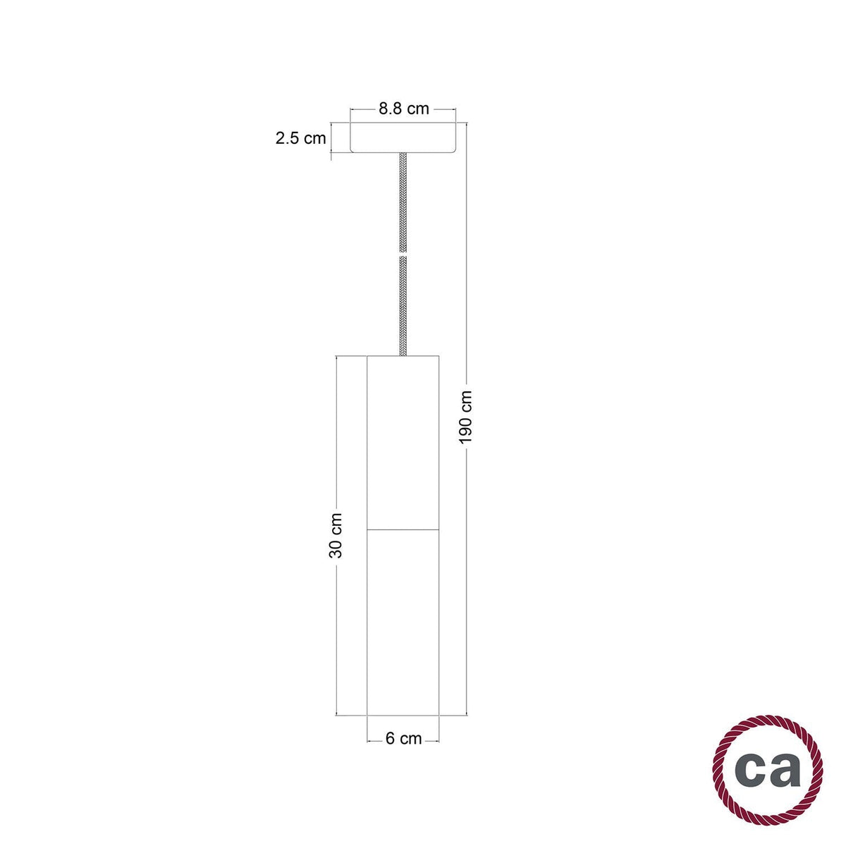 Creative Cables Tube Krom/Trä-Lampconcept.se