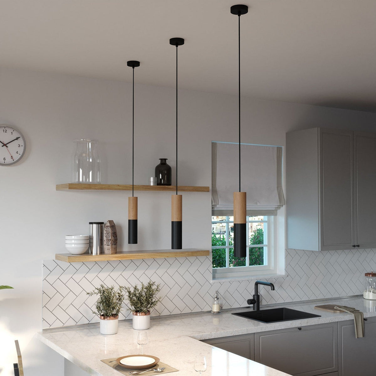 Creative Cables Tube Svart/Trä-Lampconcept.se