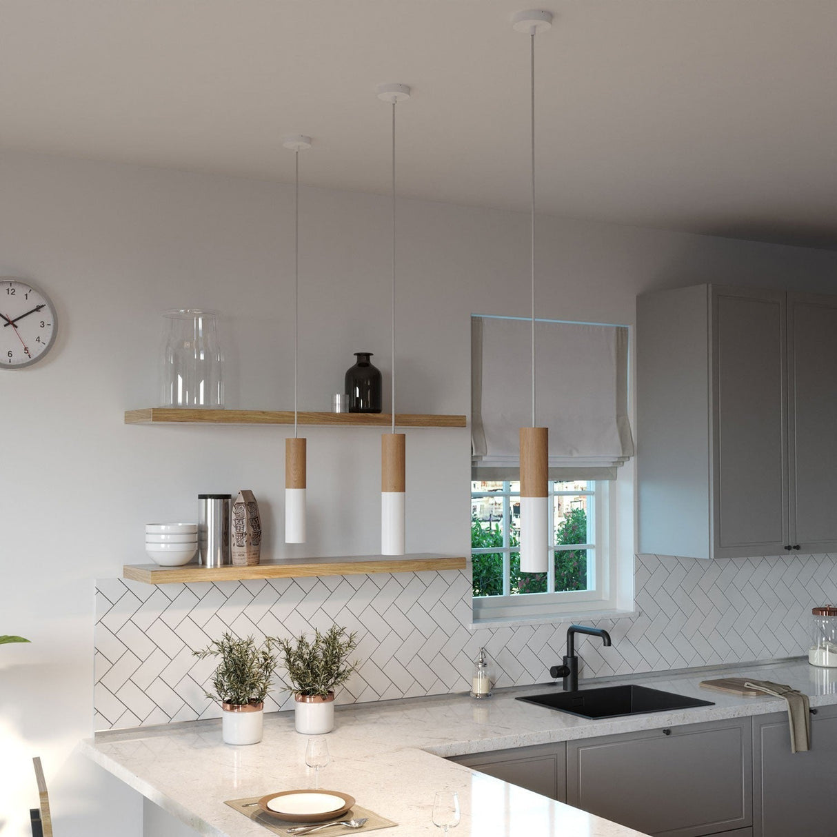 Creative Cables Tube Vit/Trä-Lampconcept.se